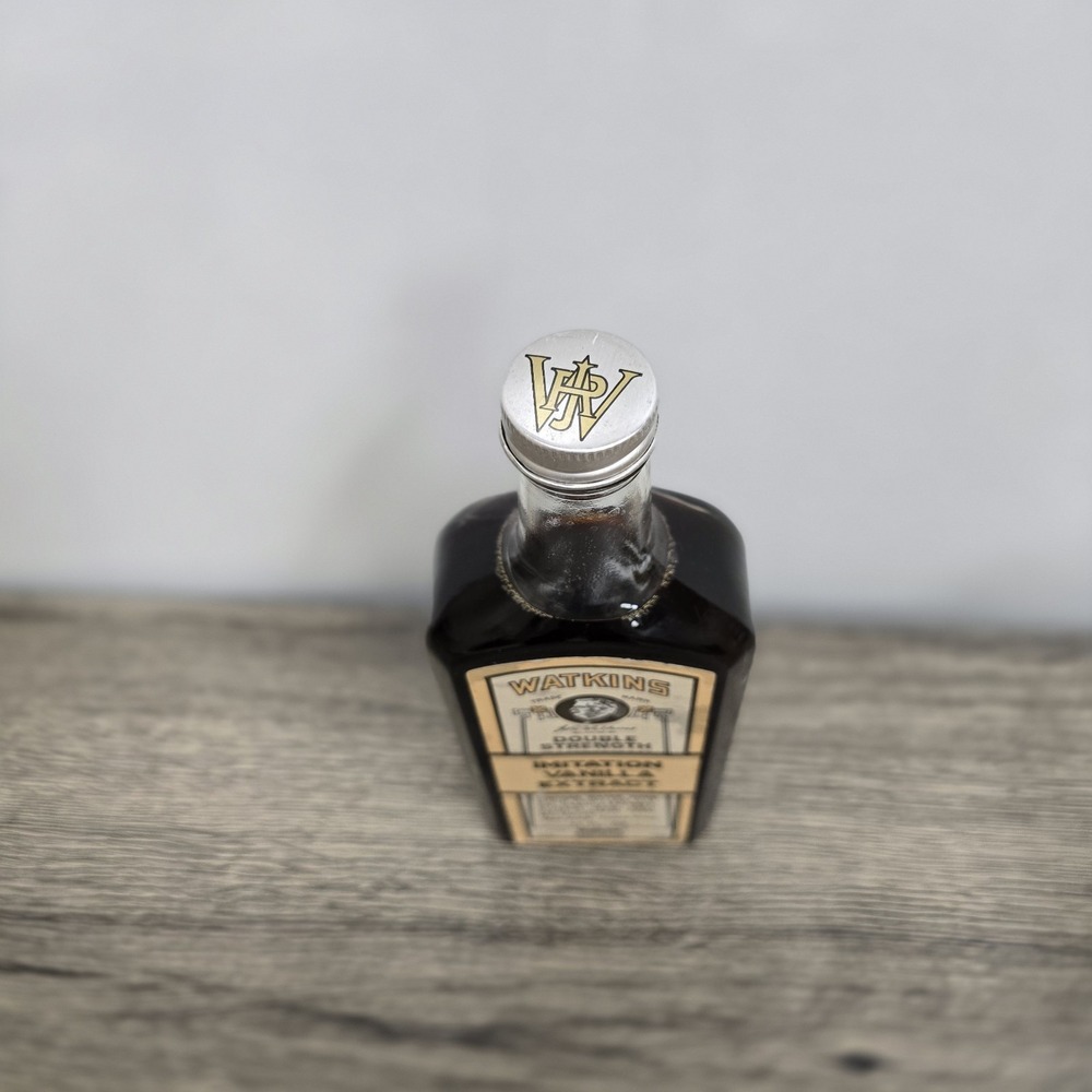 Vintage 1960s Watkins Imitation Vanilla Extract 11 oz Glass Bottle New Sealed!‎ - Picture 3 of 6